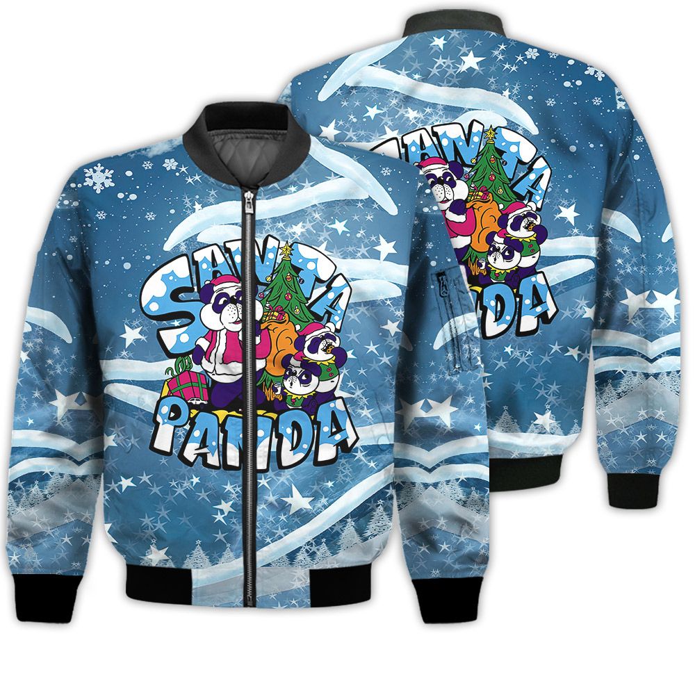 Merry Christmas Santa Panda Retro Christmas Holiday Gifts Unisex 3D Bomber Bomber Jacket Merry Christmas Santa Panda Retro Christmas Holiday Gifts Unisex 3D Bomber Bomber Jacket