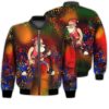 Merry Christmas Santa Rock Retro Christmas Holiday Gifts Unisex 3D Bomber Bomber Jacket