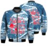 Merry Christmas Santa's Favorite Teacher Retro Christmas Holiday Gifts Unisex 3D Bomber Bomber Jacket