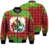 Merry Christmas Santas Fight Retro Christmas Holiday Gifts Unisex 3D Bomber Bomber Jacket