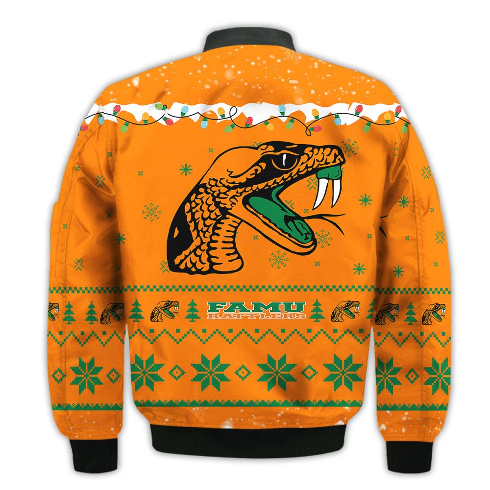 Merry-Christmas-Season-Florida-AM-Rattlers-Snoopy-3D-Bomber-Bomber-Jacket-2