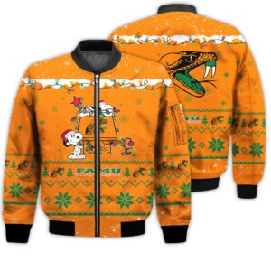 Merry Christmas Season Florida AM Rattlers Snoopy 3D Bomber Bomber Jacket