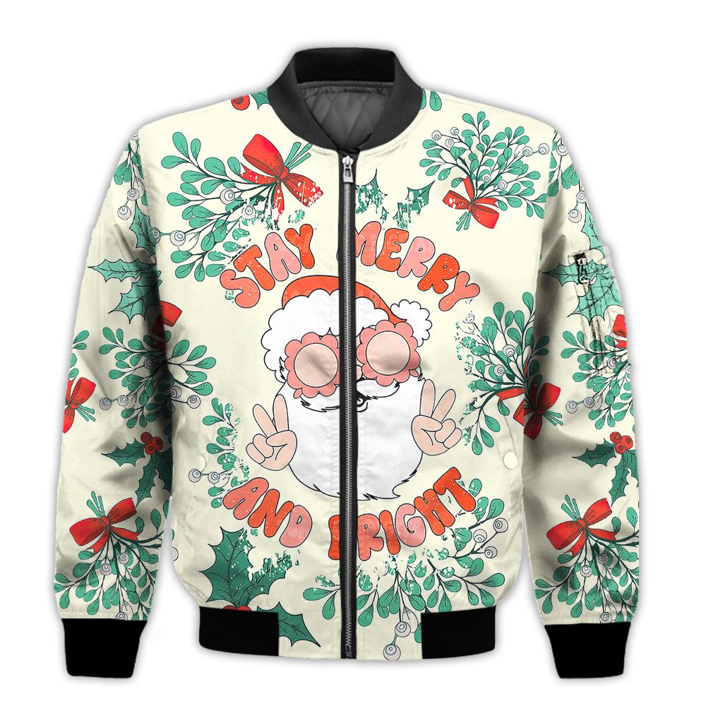 Merry-Christmas-Stay-Merry-And-Bright-Groovy-Retro-Christmas-Holiday-Gifts-Unisex-3D-Bomber-Jacket-1
