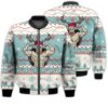 Merry Christmas Strong Reindeer Retro Christmas Holiday Gifts Unisex 3D Bomber Jacket