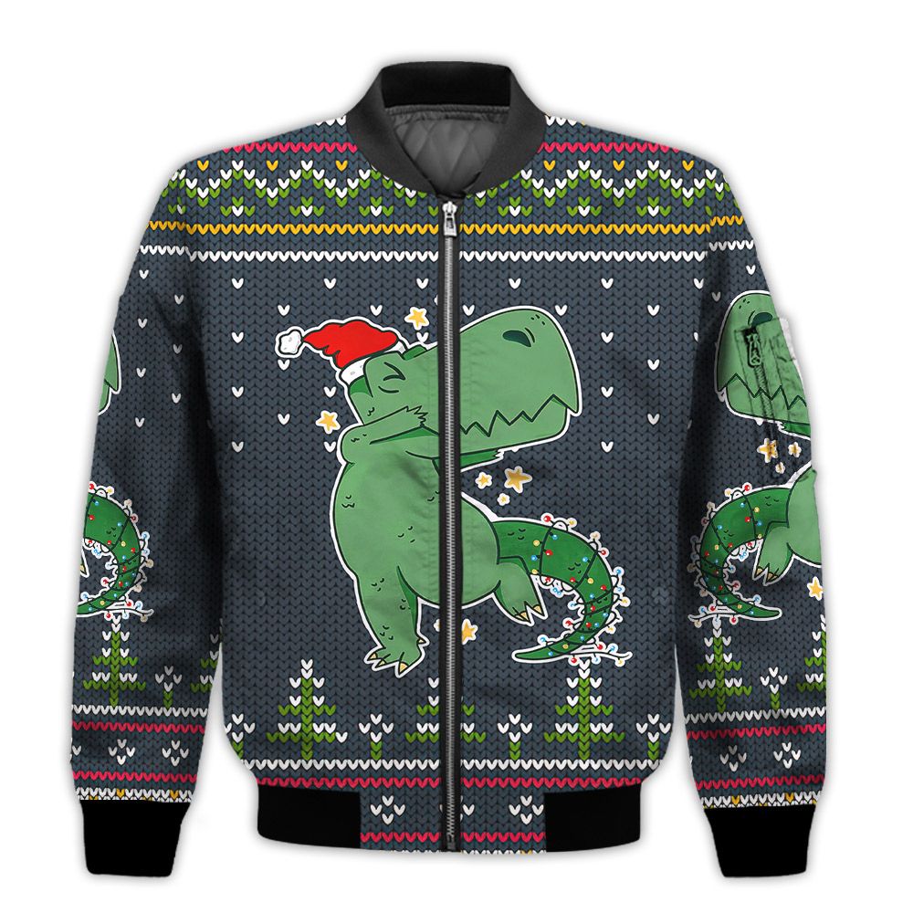 Merry-Christmas-T-rex-Funny-Retro-Christmas-Holiday-Gifts-Unisex-3D-Bomber-Jacket-1