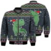 Merry Christmas T-rex Funny Retro Christmas Holiday Gifts Unisex 3D Bomber Jacket