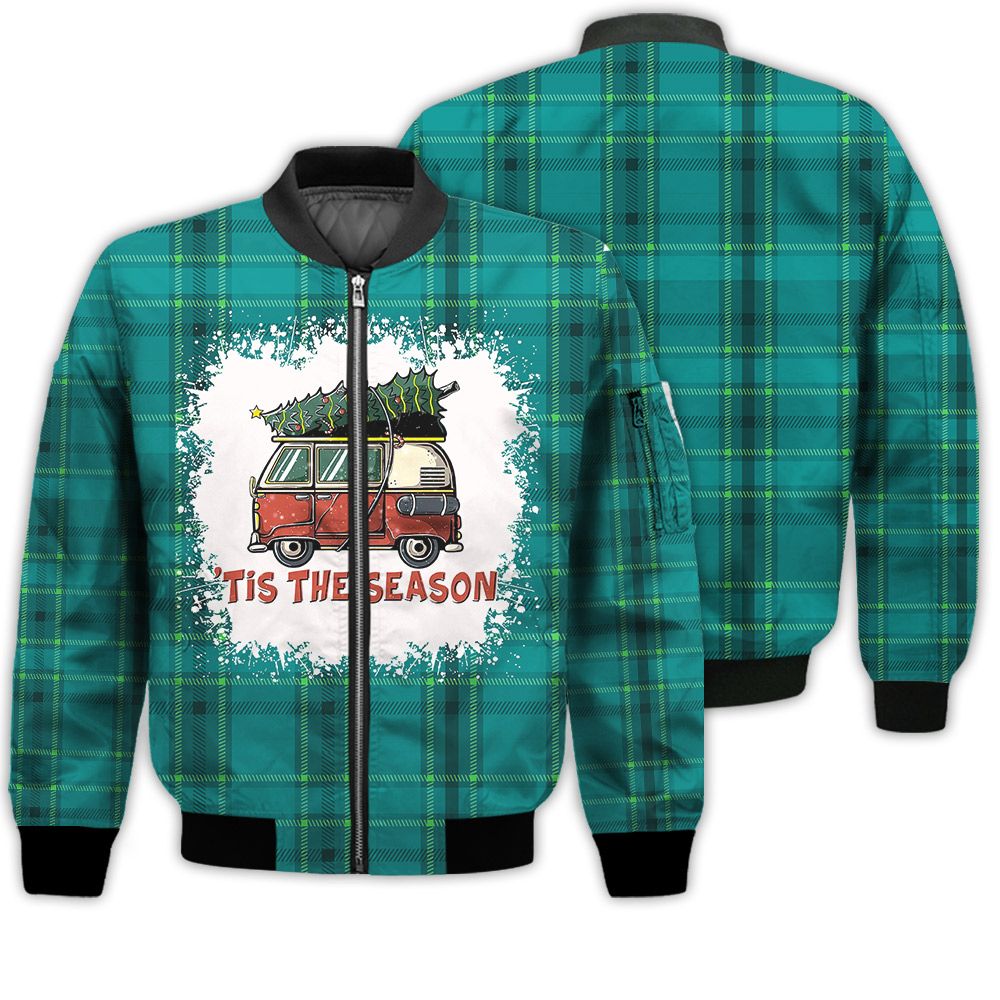 Merry Christmas 'Tis The Season Car Retro Christmas Holiday Gifts Unisex 3D Bomber Jacket Merry Christmas 'Tis The Season Car Retro Christmas Holiday Gifts Unisex 3D Bomber Jacket