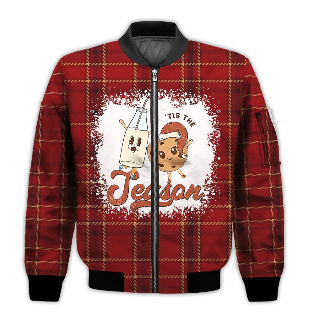 Merry-Christmas-Tis-The-Season-Cookie-Retro-Christmas-Holiday-Gifts-Unisex-3D-Bomber-Jacket-1