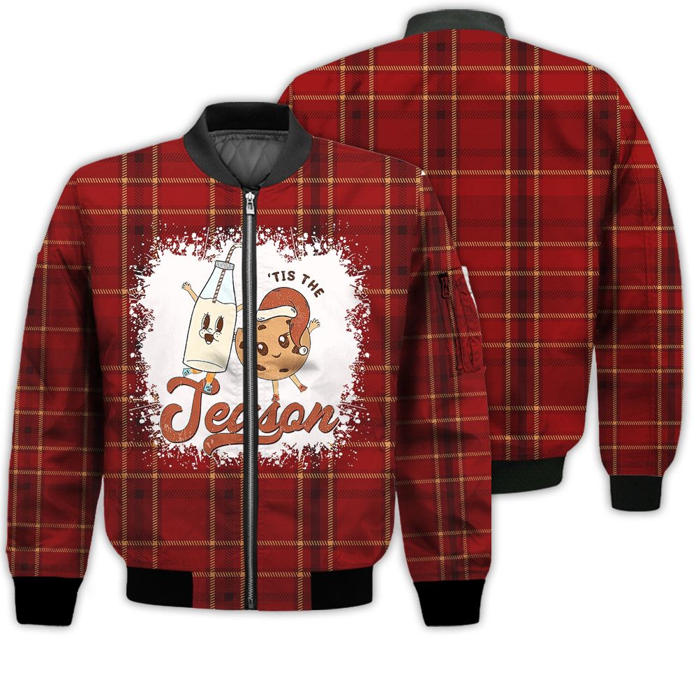 Merry Christmas Tis The Season Cookie Retro Christmas Holiday Gifts Unisex 3D Bomber Jacket Merry Christmas Tis The Season Cookie Retro Christmas Holiday Gifts Unisex 3D Bomber Jacket