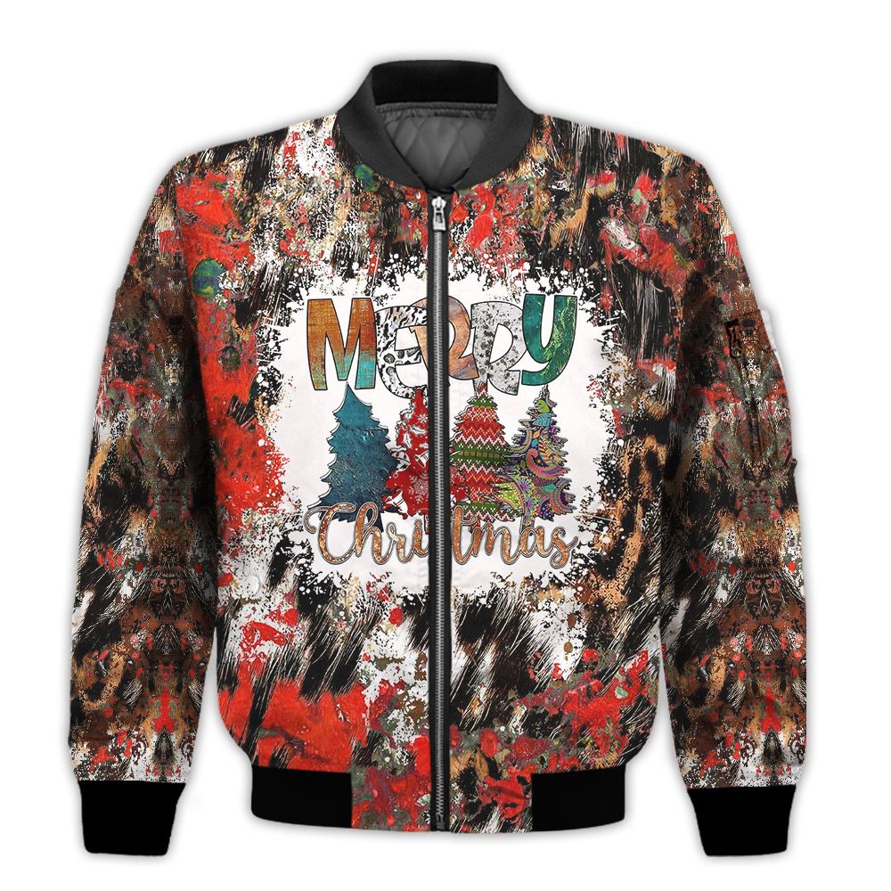 Merry-Christmas-Tree-Leopard-Retro-Christmas-Holiday-Gifts-Unisex-3D-Bomber-Jacket-1