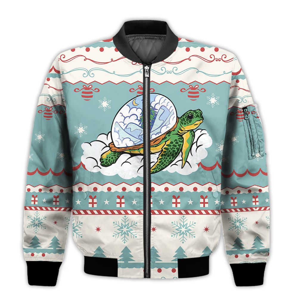 Merry-Christmas-Turtle-Retro-Christmas-Holiday-Gifts-Unisex-3D-Bomber-Jacket-1