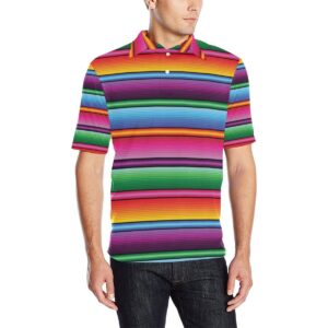 Mexican Blanket Colorful Print Pattern Men Polo Shirt