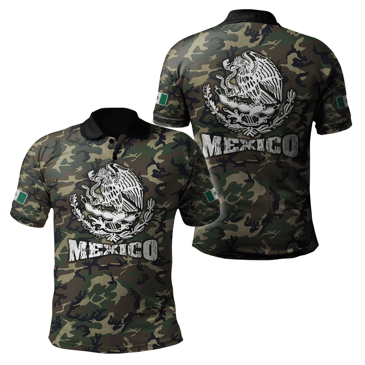 Mexico Army Camo Polo Shirt Mexico Army Camo Polo Shirt