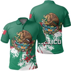 Mexico Coat Of Arms Polo Shirt Spaint Style J8W