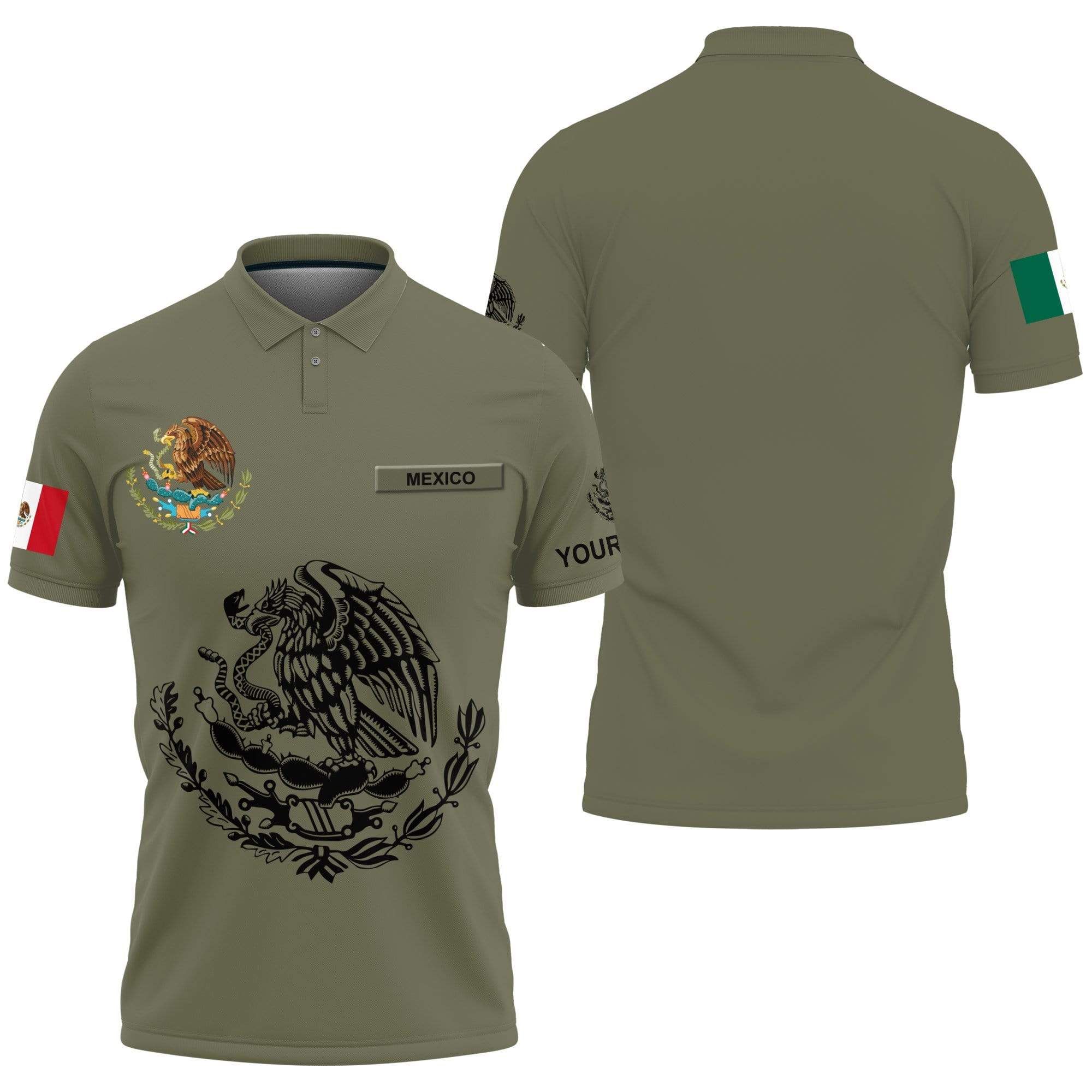 Mexico Custom Name 3D Polo Shirt #210421V Mexico Custom Name 3D Polo Shirt #210421V