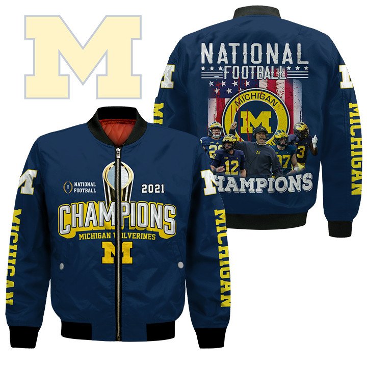 Michigan Wolverines National Football 2021 Bomber Jacket Michigan Wolverines National Football 2021 Bomber Jacket