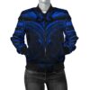 Micronesia Tattoo Women's Bomber Jacket (Blue) A16 Bomber Jacket