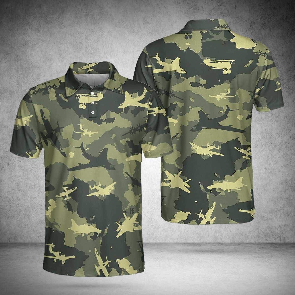 Military Air Plane Camouflage Pattern Polo Shirt Military Air Plane Camouflage Pattern Polo Shirt
