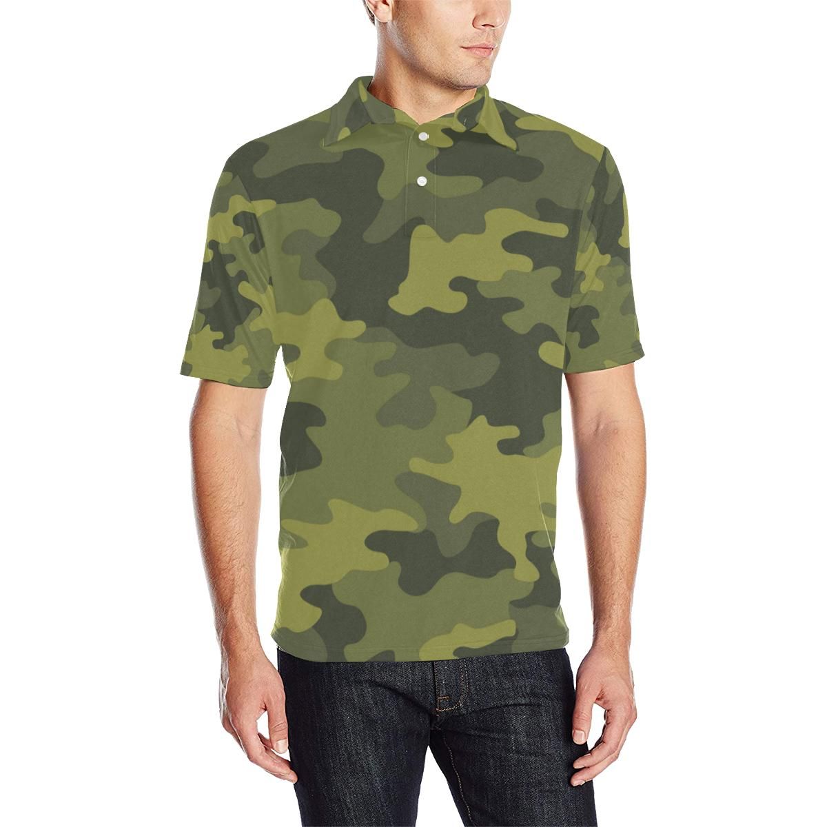 Military Camouflage Pattern Print Design 02 Men Polo Shirt Military Camouflage Pattern Print Design 02 Men Polo Shirt