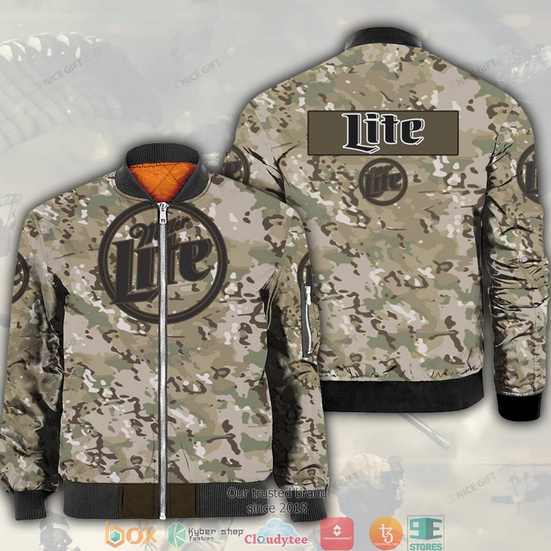 Miller Lite Camouflage Bomber Jacket Miller Lite Camouflage Bomber Jacket