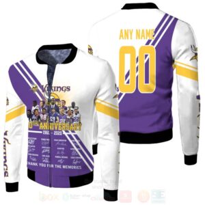Minesota Vikings 60Th Anniversary 1960 2020 Personalized 3D Bomber Jacket