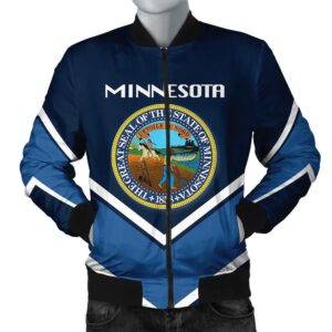 Minnesota Coat Of Arms Men Bomber Jacket Lucian Style J5W Bomber Jacket