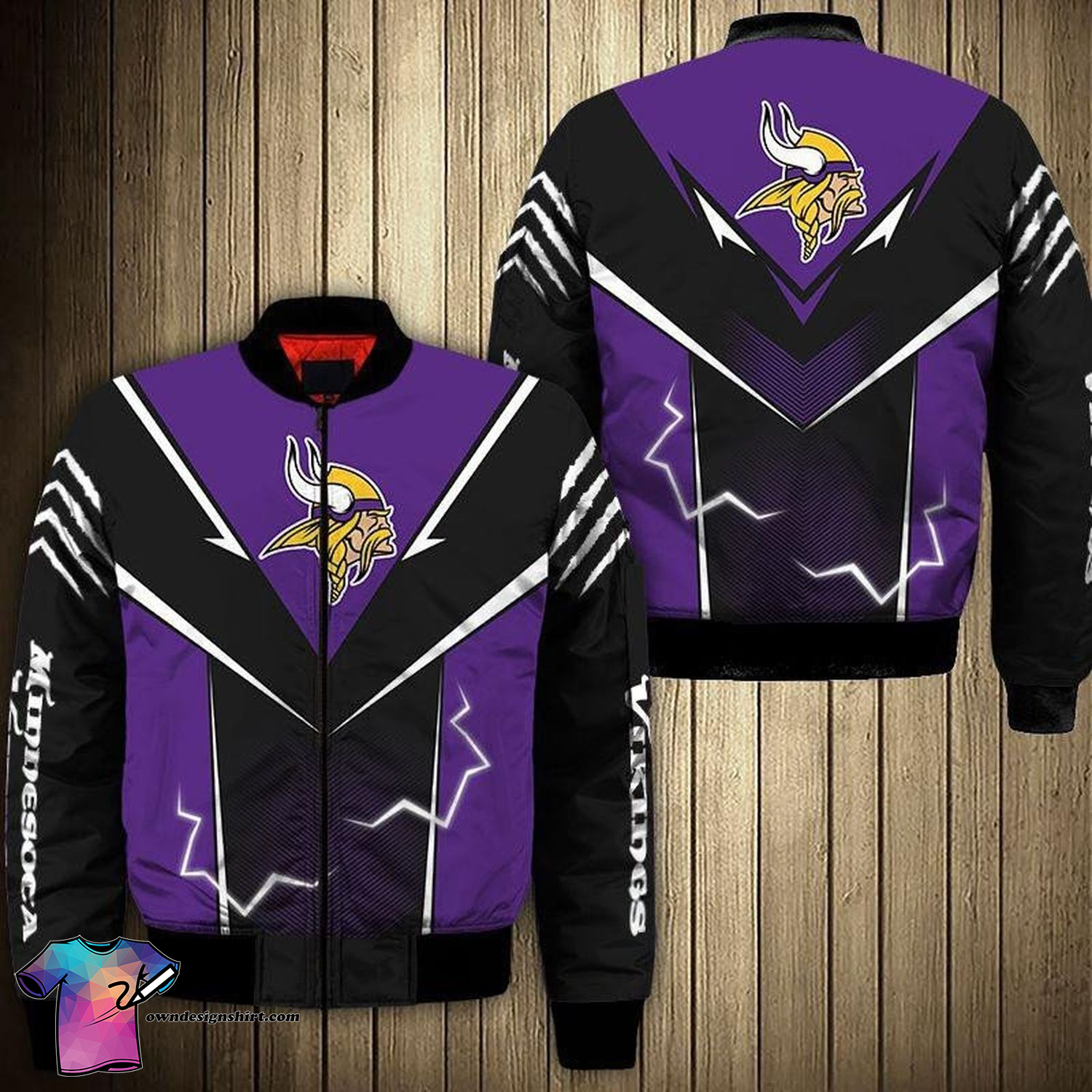 Minnesota Vikings Nfl All Over Printed Bomber Jacket Minnesota Vikings Nfl All Over Printed Bomber Jacket
