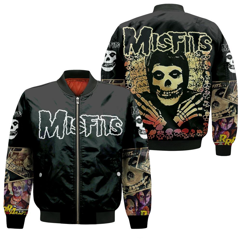 Misfits Punk Rock Band Skull Skeleton For Fan 3D Bomber Jacket Misfits Punk Rock Band Skull Skeleton For Fan 3D Bomber Jacket