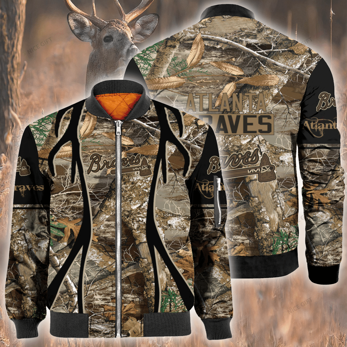 Mlb Atlanta Braves Hunting Bomber Jacket Mlb Atlanta Braves Hunting Bomber Jacket