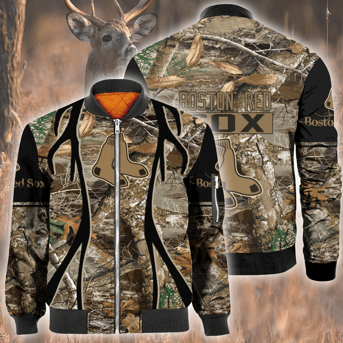 Mlb Boston Red Sox Hunting Bomber Jacket Mlb Boston Red Sox Hunting Bomber Jacket