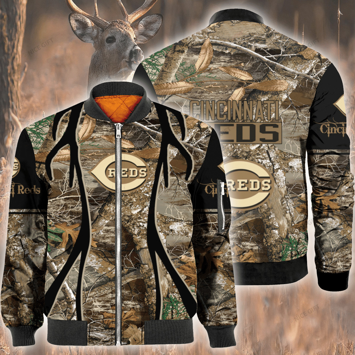 Mlb Cincinnati Reds Hunting Bomber Jacket Mlb Cincinnati Reds Hunting Bomber Jacket