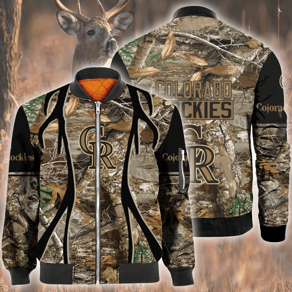 Mlb Colorado Rockies Hunting Bomber Jacket Mlb Colorado Rockies Hunting Bomber Jacket
