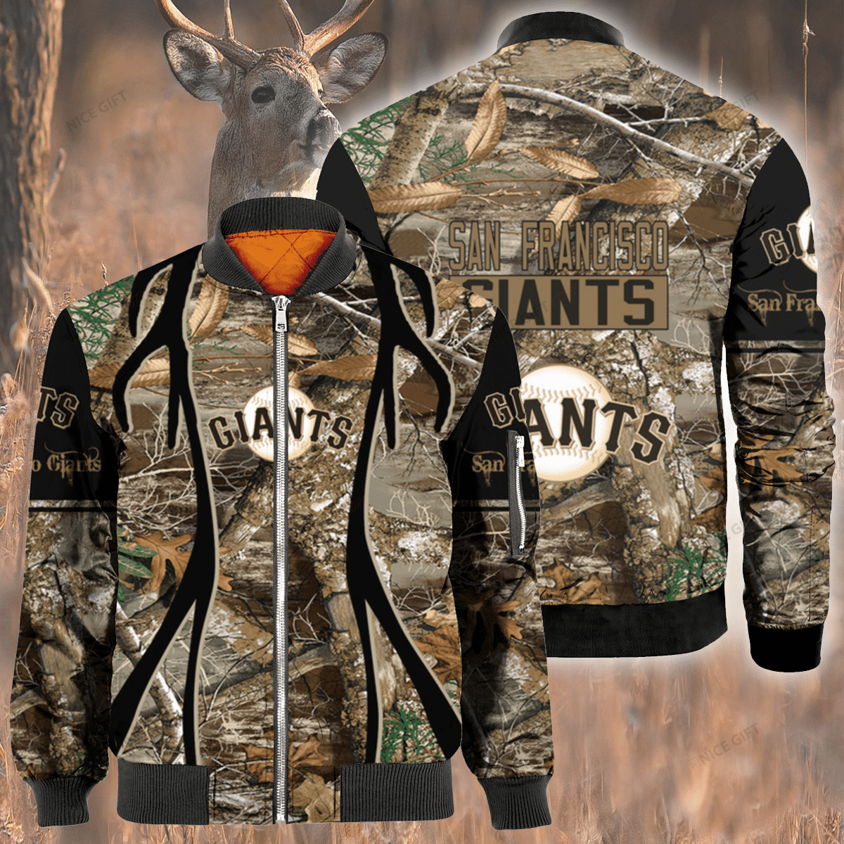 Mlb San Francisco Giants Hunting Bomber Jacket Mlb San Francisco Giants Hunting Bomber Jacket