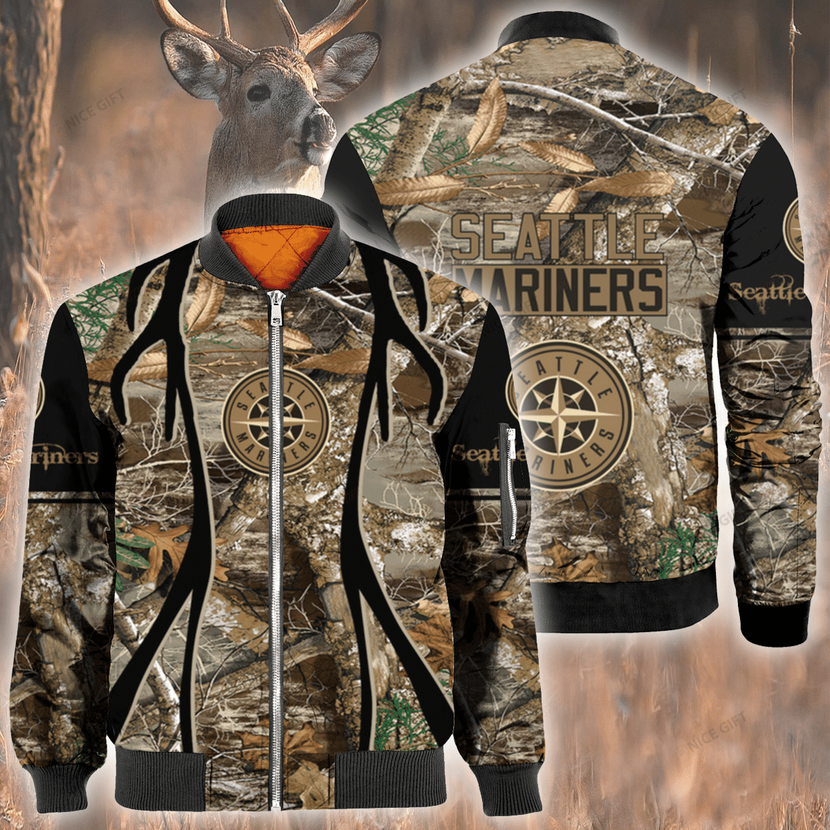 Mlb Seattle Mariners Hunting Bomber Jacket Mlb Seattle Mariners Hunting Bomber Jacket