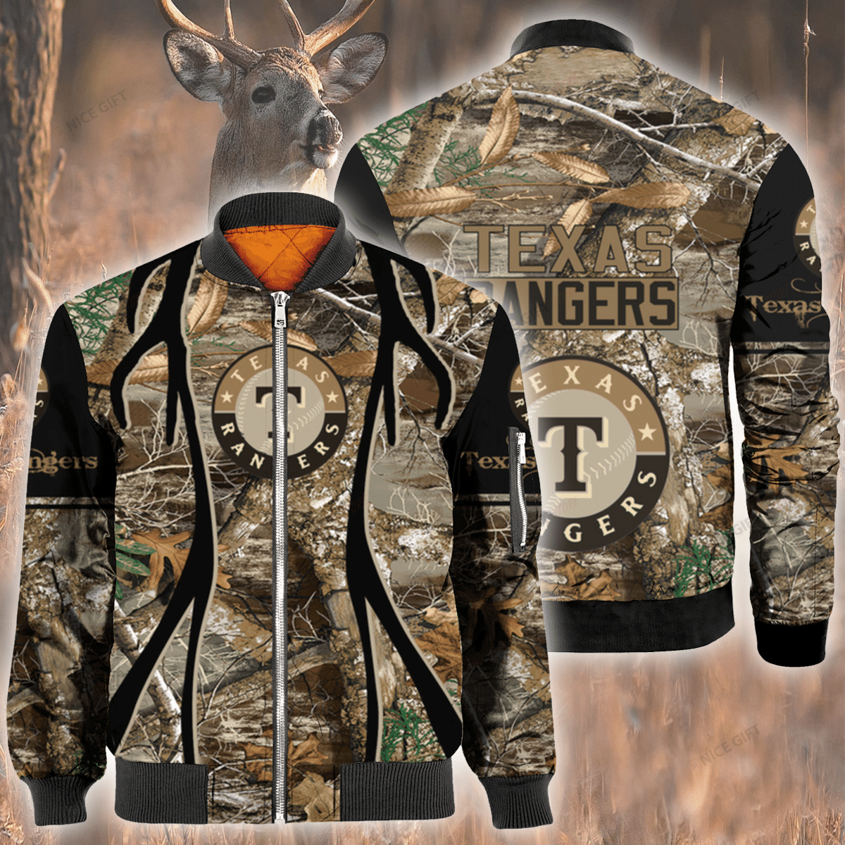 Mlb Texas Rangers Hunting Bomber Jacket Mlb Texas Rangers Hunting Bomber Jacket