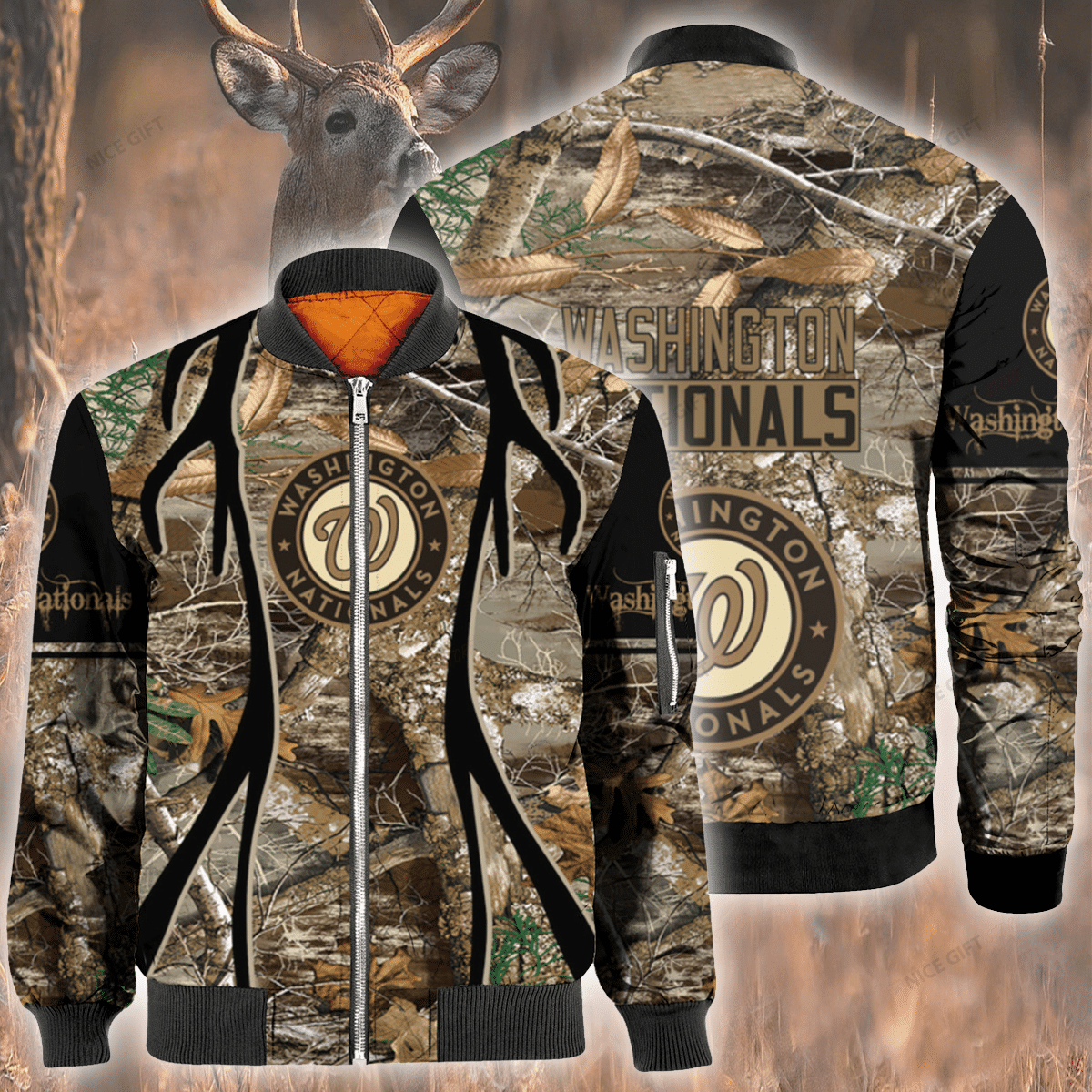 Mlb Washington Nationals Hunting Bomber Jacket Mlb Washington Nationals Hunting Bomber Jacket