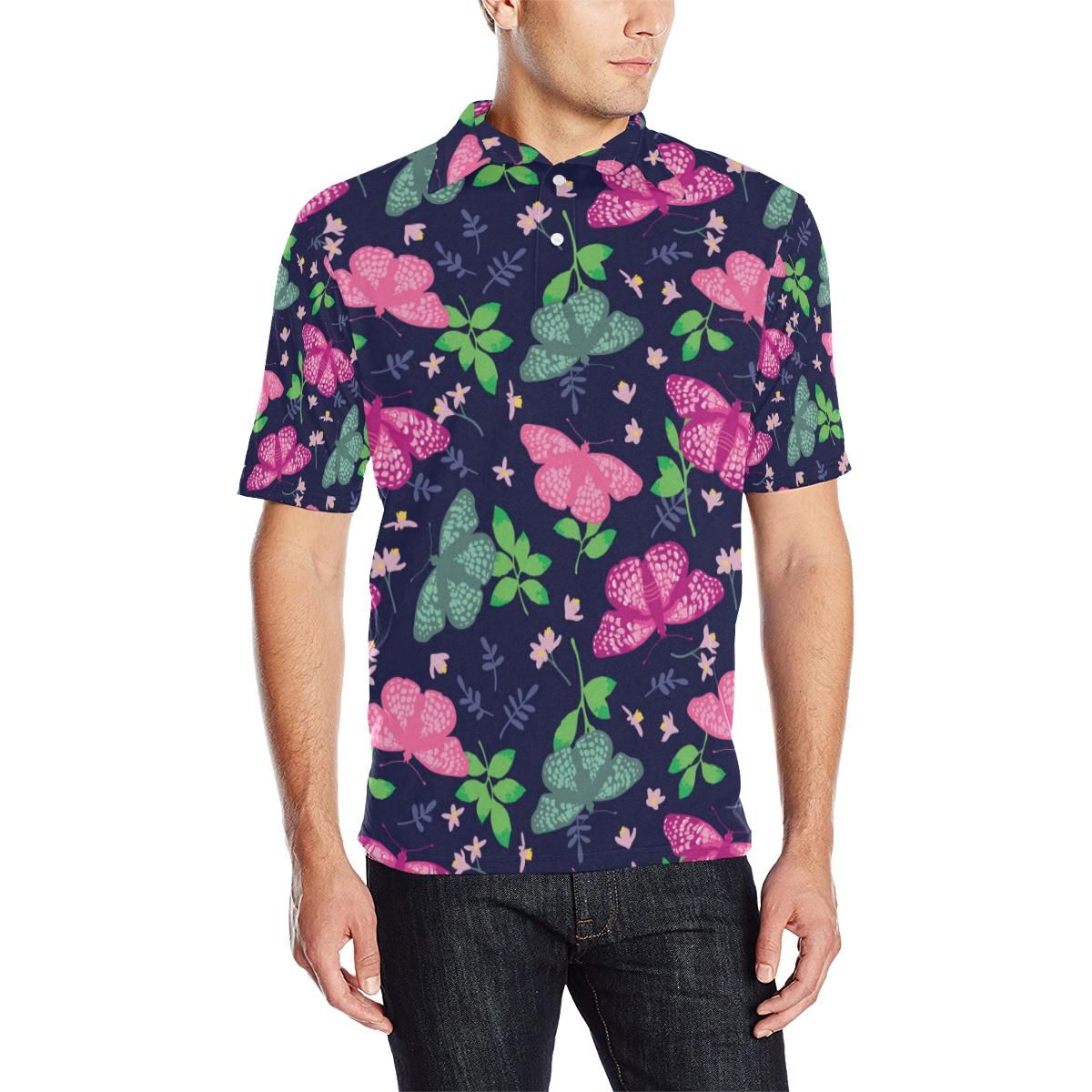Monarch Butterfly Pattern Print Design 03 Men Polo Shirt Monarch Butterfly Pattern Print Design 03 Men Polo Shirt