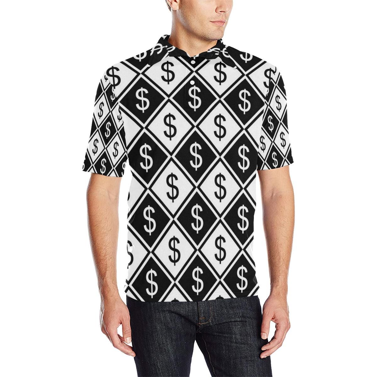 Money Pattern Print Design 04 Men Polo Shirt Money Pattern Print Design 04 Men Polo Shirt