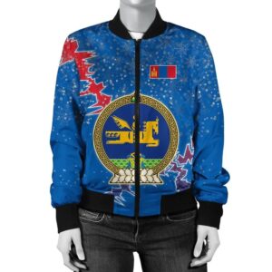 Mongolia Christmas Coat Of Arms Women Bomber Jacket X Style J78 Bomber Jacket