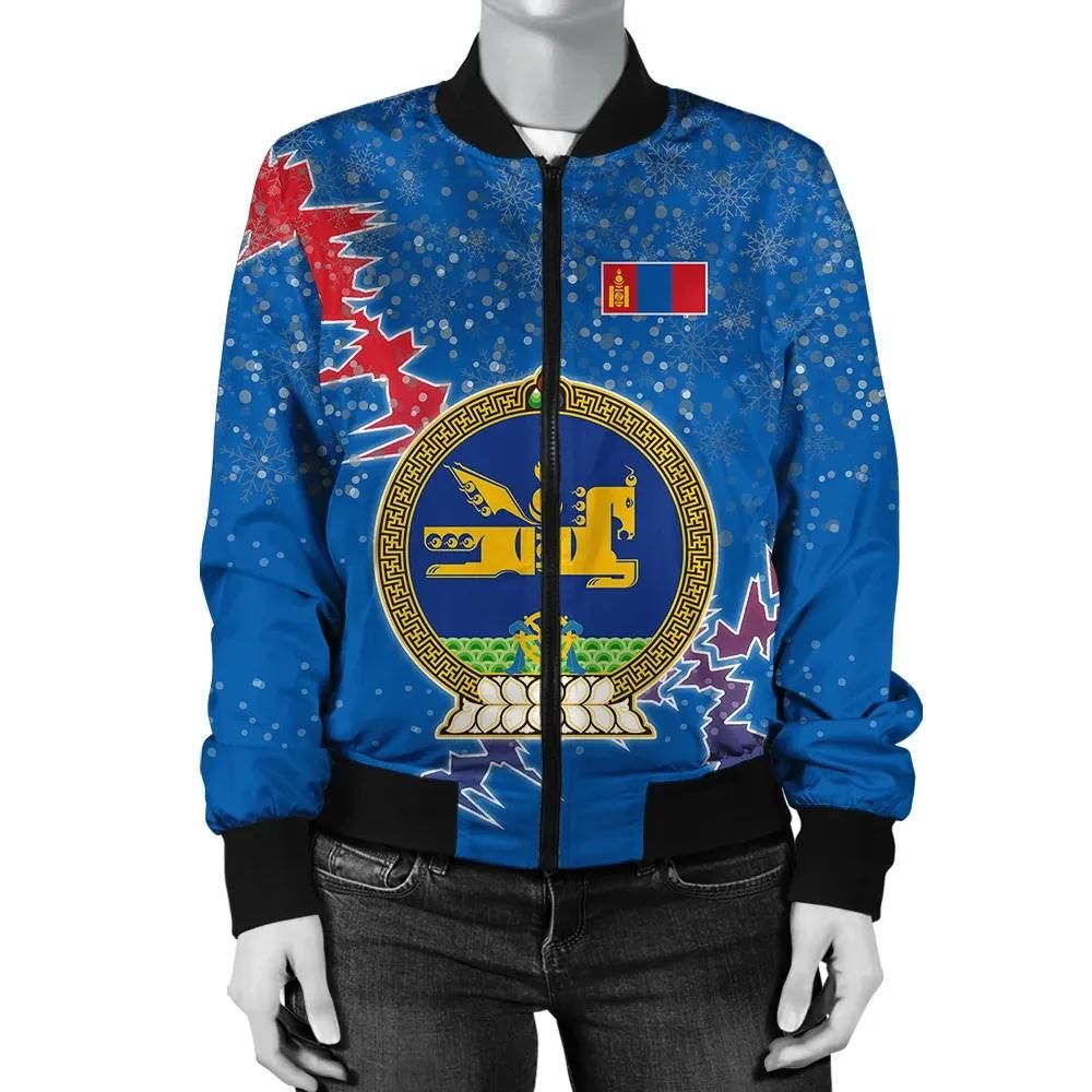 Mongolia Christmas Coat Of Arms Women Bomber Jacket X Style J78 Bomber Jacket Mongolia Christmas Coat Of Arms Women Bomber Jacket X Style J78 Bomber Jacket