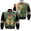Mononoke san with painted face Wolf Girl Beautiful Princess Mononoke Fans Gift Bomber Jacket