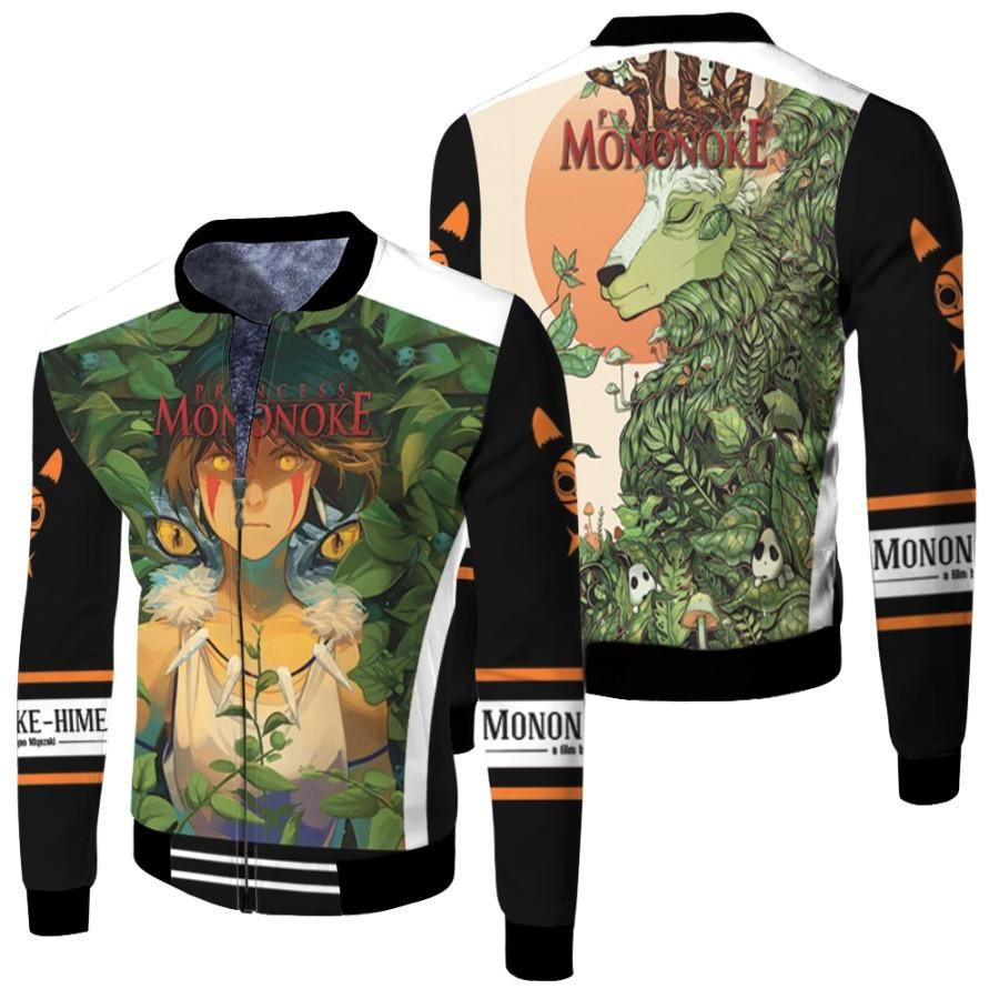 Mononoke san with painted face Wolf Girl Beautiful Princess Mononoke Fans Gift Bomber Jacket Mononoke san with painted face Wolf Girl Beautiful Princess Mononoke Fans Gift Bomber Jacket