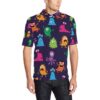Monster Cartoon Pattern Print Design 02 Men Polo Shirt