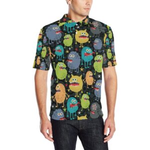 Monster Pattern Print Design 01 Men Polo Shirt