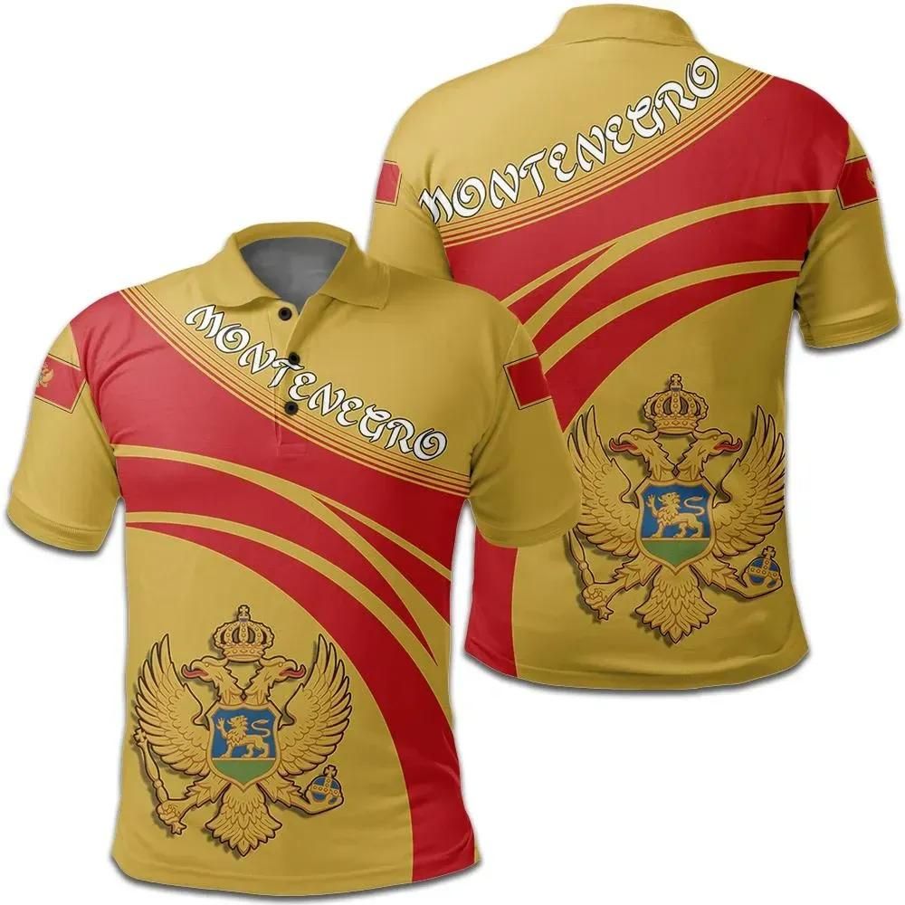 Montenegro Coat Of Arms Polo Shirt Cricket Style J5W Montenegro Coat Of Arms Polo Shirt Cricket Style J5W