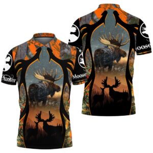 Moose Hunting Camo Polo Shirt