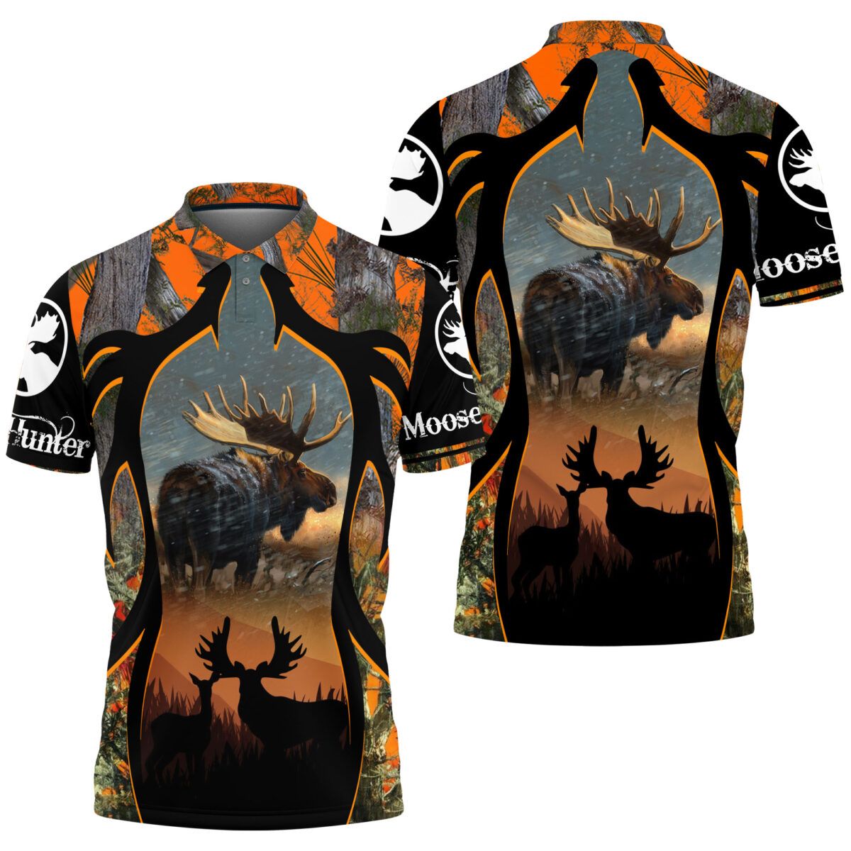 Moose Hunting Camo Polo Shirt Moose Hunting Camo Polo Shirt