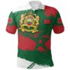 Morocco Polo Shirt - Morocco Flag Brush A02