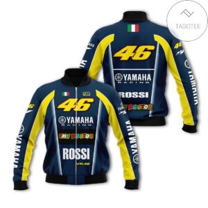 Moto Gp Motocross Valentino Rossi Yamaha Green Motorcycle Racing Team 3D Bomber Jacket