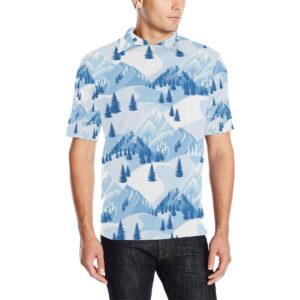 Mountain Pattern Print Design 03 Men Polo Shirt